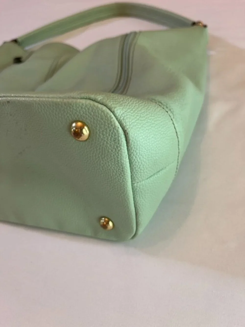 TIGNANELLO | Mint Green Pebbled Leather Handbag Purse Hobostyle